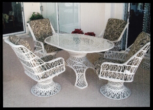 Fiberglass Outdoor Wicker Furniture Captains Club Highbacks