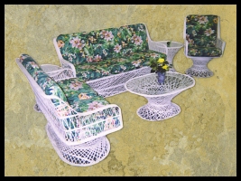 Fiberglass Outdoor Wicker Furniture Captain Highback Grouping Set