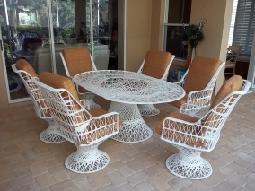 Fiberglass Outdoor Wicker Furniture Captain Highbacks