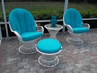 Fiberglass Outdoor Wicker Furniture Lowboy Swivel/Rocker