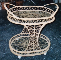 Teacart w/ Casters 2 Glass Shelves